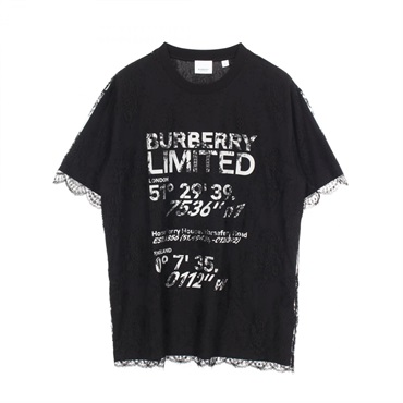 バーバリー 総レース ロゴプリント 半袖Tシャツ 衣料品 トップス メンズ レディース