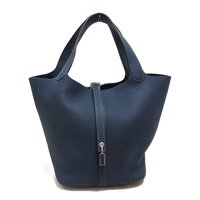 エルメス(HERMES)エルメス ピコタンロックMM ブルーニュイ トート  
