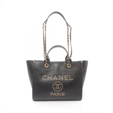CHANEL ブラック トートバッグ　新品　ギャランティカード　ポーチ付き 2101217491945_sub04_LL.jpg