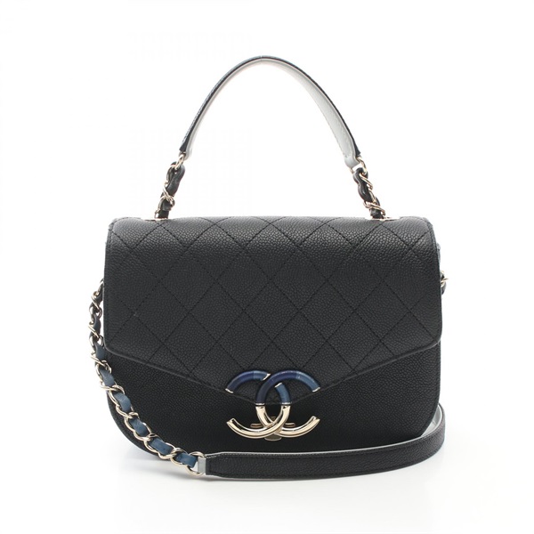 シャネル(CHANEL)シャネル ココマーク トップハンドル フラップバッグ 