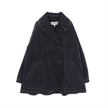 ロエベ デニム トラペーズ ピーコート 衣料品 アウター レディース S359330XCQ