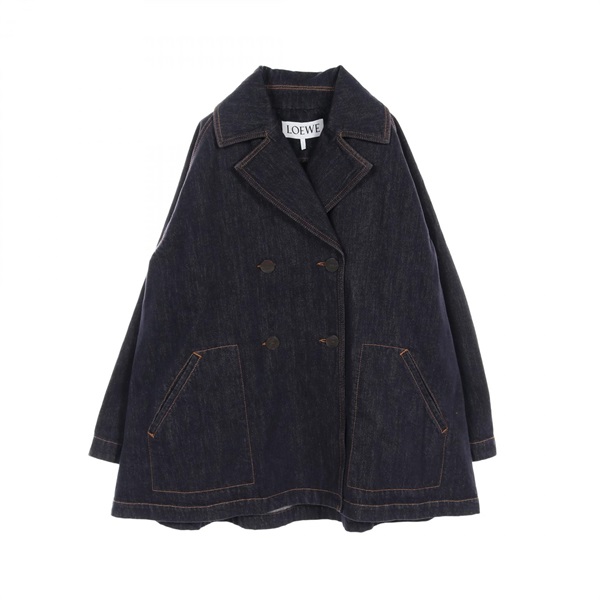 ロエベ デニム トラペーズ ピーコート 衣料品 アウター レディース S359330XCQ