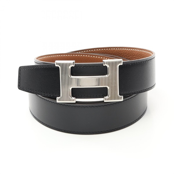 エルメス HERMES ベルト クロコ Ｈベルト ブラック HERMES（エルメス） 美品 豪華 アリゲーター クロコダイル メンズ
