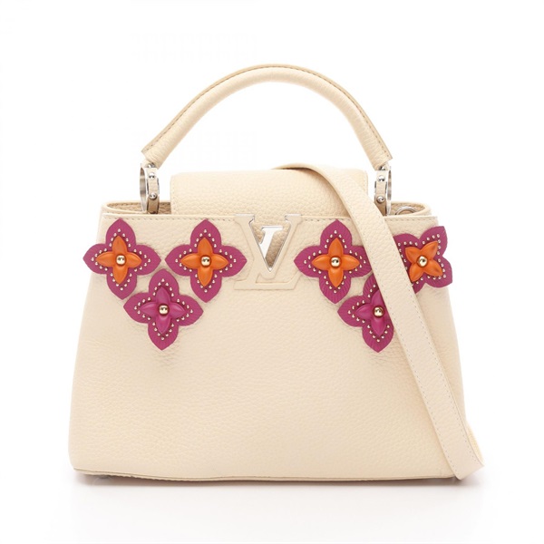 ルイ・ヴィトン LOUIS VUITTON フラワーティンセル カプシーヌBB ハンドバッグ バッグ レザー トリヨンレザー トリヨンレザー レディース アイボリー系 M53661 【中古】 ルイ・ヴィトン(LOUIS VUITTON)ルイ・ヴィトン フラワーティンセル