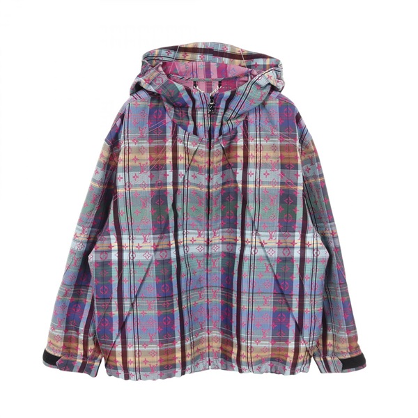 ルイ・ヴィトン LOUIS VUITTON モノグラムマドラスチェック パラシュートパーカー 衣料品 アウター コットン / ポリエステル メンズ ピンク系 / マルチカラー 【中古】 ルイ・ヴィトン(LOUIS VUITTON)ルイ・ヴィトン モノグラムマドラス