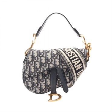 【美品】Christian Dior ショルダーバッグ オブリークSaddle ディオール(Dior)ディオール SADDLE サドル ミニ オブリーク