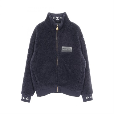 新品タグ付　LOUIS VUITTON　ブルゾン　モノグラム　ロゴワッペン　黒 ルイ・ヴィトン(LOUIS VUITTON)ルイ・ヴィトン ロゴレザーパッチボア