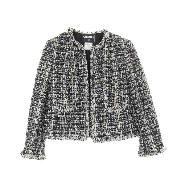 美品✨CHANEL ツイード 半袖 ノーカラージャケット ココマーク金具 05A 美品✨CHANEL ツイード 半袖 ノーカラージャケット ココマーク金具 05A