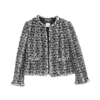 シャネル(CHANEL)シャネル ココマークボタン ツイード ノーカラー