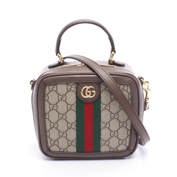 グッチ GUCCI オフィディア ミニトップハンドル ハンドバッグ バッグ PVCコーティングキャンバス レザー レディース ベージュ系 / ブラウン系 / マルチカラー 772157 【中古】 グッチ(GUCCI)グッチ オフィディア ミニトップハンドル ハンドバッグ