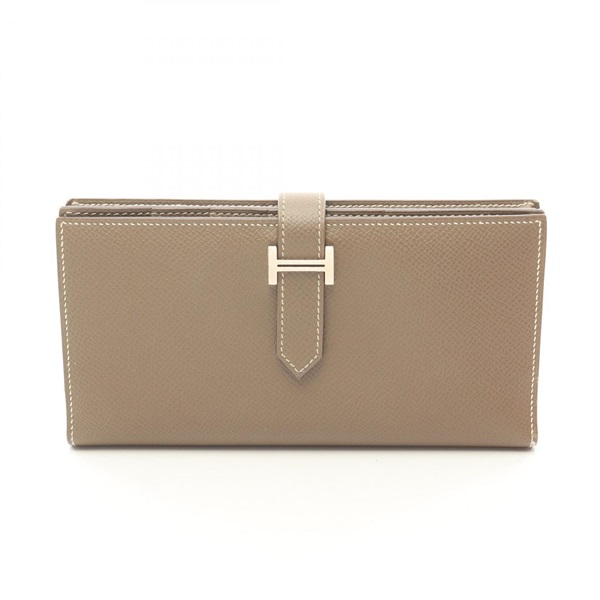 エルメス ベアンスフレ エトゥープ 二つ折り長財布 財布 レディース