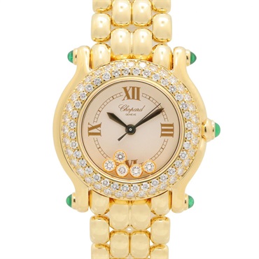 ショパール ハッピースポーツ ベゼル2重ダイヤ 腕時計 時計 レディース 27/6151-22