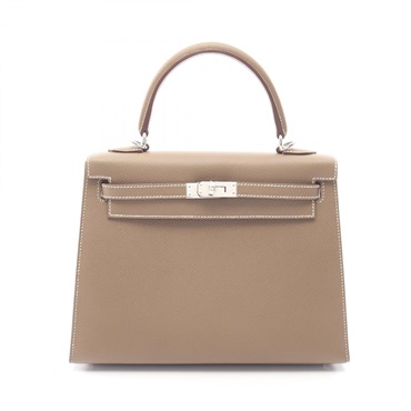 エルメス ケリー25 エトゥープ 外縫い 2WAY ハンドバッグ バッグ レディース
