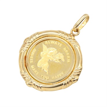 ジュエリー エンジェルコイン1/25OZトップ ペンダントトップ ジュエリー メンズ レディース ｴﾝｼﾞｪﾙｺｲﾝ/2.2g