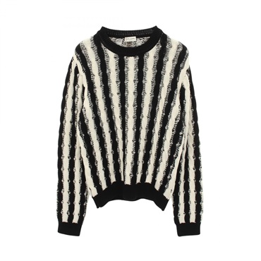 サンローランパリ クルーネック ケーブル ニット 衣料品 トップス メンズ