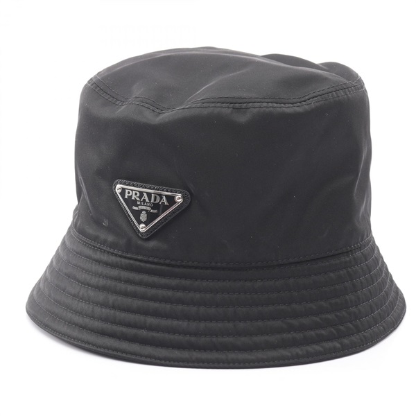 プラダ Re-Nylon 三角プレート バケット ハット 帽子 レディース