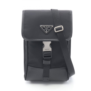 プラダ ショルダーバッグ美品  1BG028 黒 PRADA（プラダ） ハンドバッグ ショルダーバッグ 2WAY ナイロン レザー