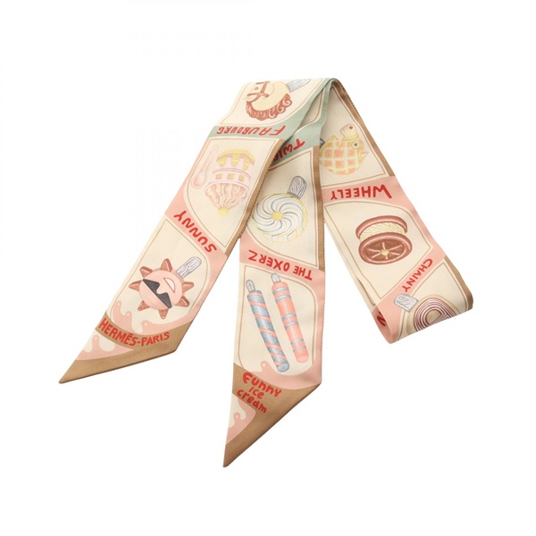 エルメス(HERMES)エルメス ツイリー Funny Ice Cream リボン スカーフ