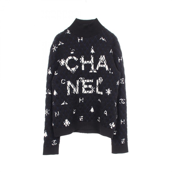シャネル(CHANEL)シャネル ロゴ チェック ハイネック ニット 衣料品
