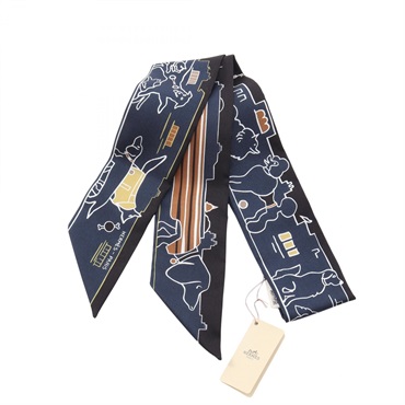エルメス ツイリー LES CHIENS PARISIENS  スカーフ 衣料品 レディース