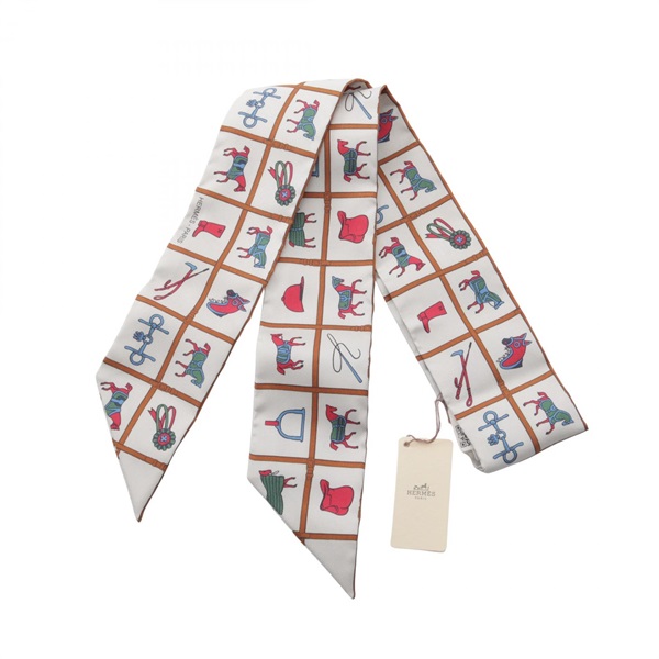 エルメス ツイリー Couvertures et Tenues de Jour リボン スカーフ 衣料品 レディース