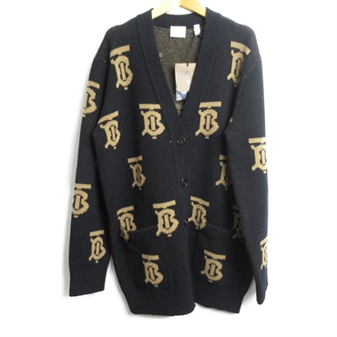 極美品 現行✨バーバリー カーディガン カシミヤ モノグラム TBロゴ ニット 極美品 現行✨バーバリー カーディガン カシミヤ モノグラム TB