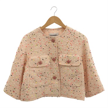 シャネル(CHANEL)シャネル ツイードドット ジャケット ノー