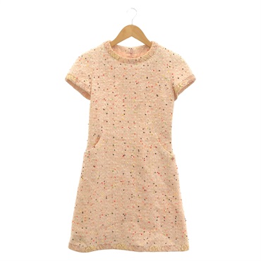 T*T様 CHANEL ミックスツイードワンピース フレンチスリーブ ココマーク シャネル(CHANEL)シャネル ツイードドット ワンピース