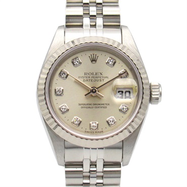 ロレックス デイトジャスト 10Pダイヤ T番 腕時計 時計 レディース 69174G