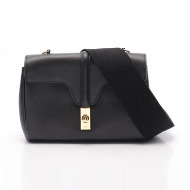 CELINE モノグラムショルダーバッグ アイボリー/ブラック CELINE セリーヌ スモールC ショルダーバッグ レザー ブラック