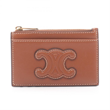 セリーヌ ジップ付きカードホルダー キュイル トリオンフ カードケース アクセサリー レディース 10K583EMJ.04LU