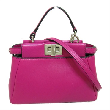【未使用級】　フェンディ　ピーカブー 2way マイクロ　ハンドバッグ　ピンク フェンディ(FENDI)フェンディ マイクロピーカブー 2wayショルダー