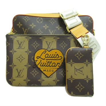 【美品完品】LOUIS VUITTON×NIGOトリオメッセンジャーM45965 ルイヴィトンストライプ トリオ メッセンジャー NIGOコラボ