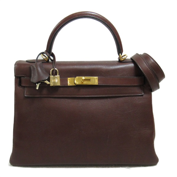 エルメス(HERMES)エルメス ケリー32 ショコラ ハンドバッグ 内縫い