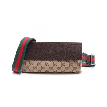 GUCCI ボディバッグ GGキャンバス レザー シェリーライン クロスボディ グッチ GUCCI シェリーライン GG柄 レッドネイビー GG