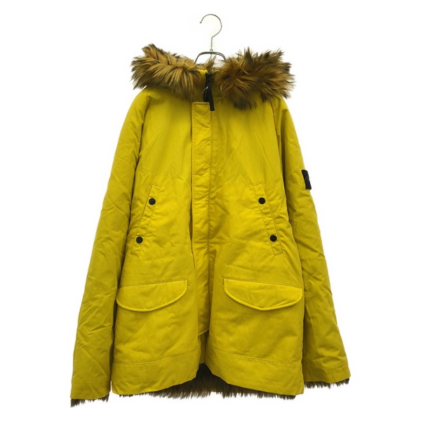 ストーンアイランド STONE  リバーシブルフェイクファージャケット/シュプリームコラボ 衣料品 アウター ナイロン メンズ イエロー系 【中古】 ストーンアイランド(STONE ISLAND)ストーンアイランド リバーシブル