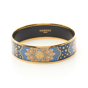 HERMES エマイユ バングル ネイビー シルバー アクセサリー ブレスレット HERMES エマイユ バングル ネイビー シルバー アクセサリー