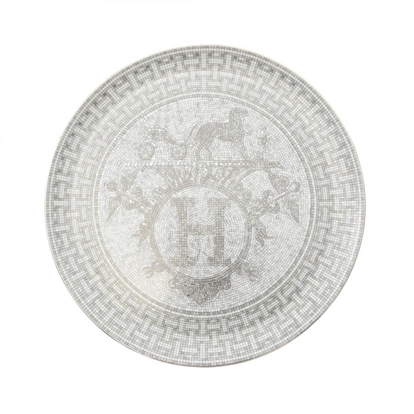 HERMES エルメスモザイク ヴァンキャトル プラチナ タルトプレート32cm