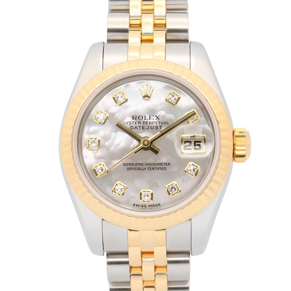 ロレックス デイトジャスト 10Pダイヤ D番 腕時計 時計 レディース 179173NG