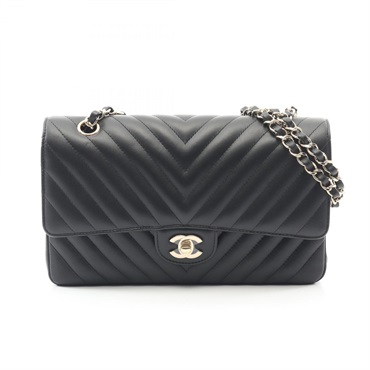 シャネル シェブロン Vステッチ Wフラップ ショルダーバッグ バッグ レディース A01166