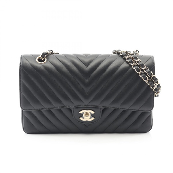 シャネル シェブロン Vステッチ Wフラップ ショルダーバッグ バッグ レディース A01166