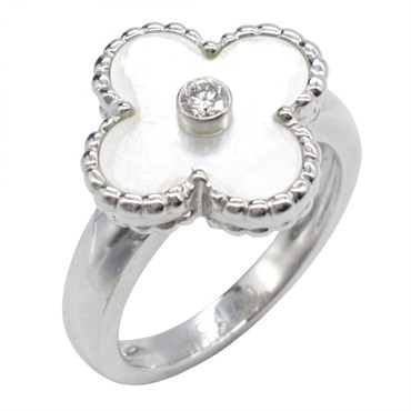 ヴァンクリーフ＆アーペル ヴィンテージアルハンブラリング 1PD マザオブパール リング・指輪 ジュエリー レディース