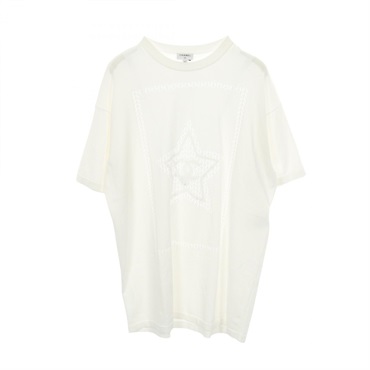 シャネル CHANEL スター ココマーク オーバーサイズ 半袖Tシャツ 衣料品 トップス コットン レディース ホワイト系 P76443K10987 【中古】 シャネル(CHANEL)シャネル スター ココマーク オーバーサイズ 半袖T