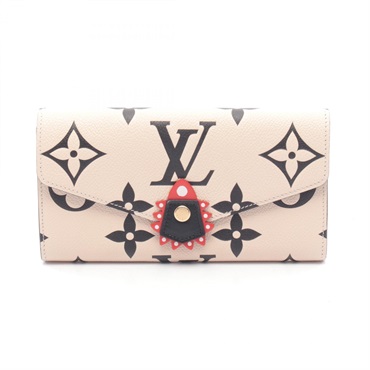 ルイ・ヴィトン ポルトフォイユ サラ LVクラフティ モノグラムアンプラント モノグラムジャイアント クレーム 二つ折り長財布 財布 レディース M69514