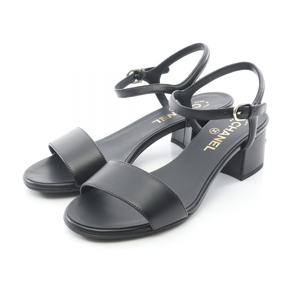 シャネル ロゴヒール サンダル 靴 レディース