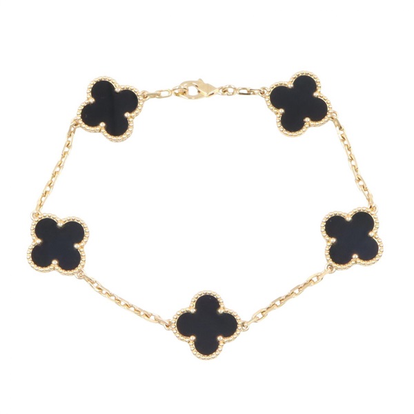 ヴァンクリーフ＆アーペル ヴィンテージアルハンブラブレスレット オニキス 5モチーフ ブレスレット アクセサリー レディース VCARA41300