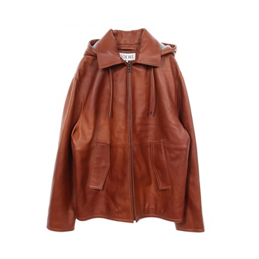 ロエベ フーデッドジャケット 革ジャン 衣料品 アウター メンズ