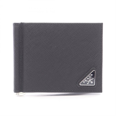 プラダ SAFFIANO TRIANG マネークリップ付き 札入れ 財布 メンズ 2MN077