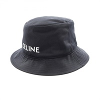 【美品☆超高級モデル☆スタッズロゴ】セリーヌ ダメージ加工 バケットハット 帽子 セリーヌ(CELINE)セリーヌ ロゴ エンブロイダリー バケット ハット