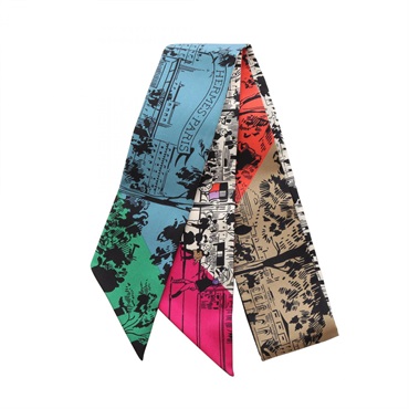 エルメス ツイリー A L'OMBRE DES BOULEVARDS リボン スカーフ 衣料品 レディース